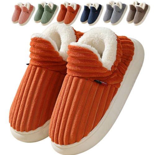 Skyformede plys-tøfler med memory foam-sål