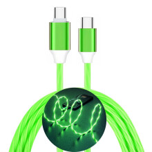 Cábla USB-C go USB-C le Soilse LED, Muirearú Tapa 3A, Comhoiriúnach le iPhone15/15Pro/15Plus/15Pro Max (3.3 troigh, Gorm)