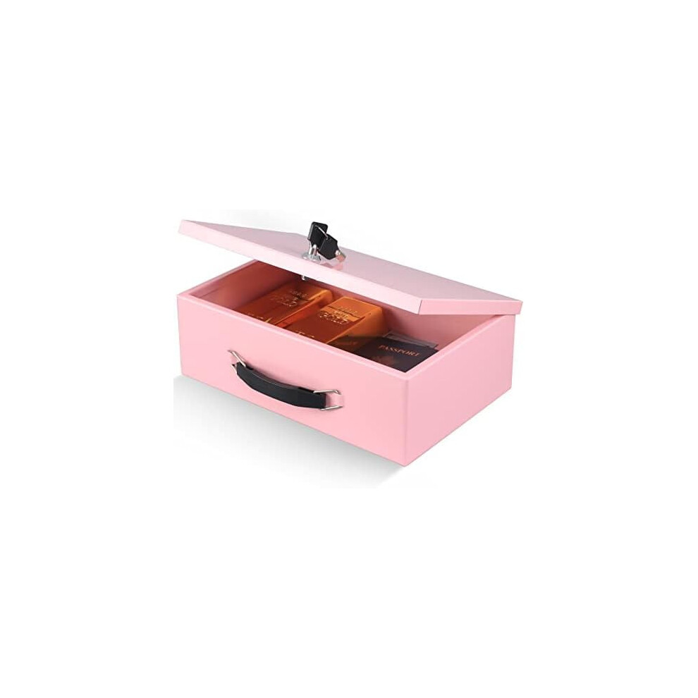 Fire Resistant Safe Fire Safe Box With Key Lock For Home Office Security Storage For Valuables Documents,12.8 X 8.5 X 4.5 Inch,Pink 9485826294917