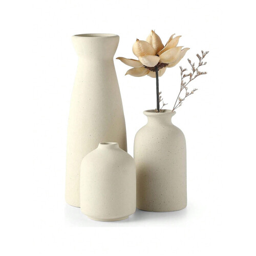 Nordic Minimalist Ceramic Vase Set Navy Blue 3-Piece