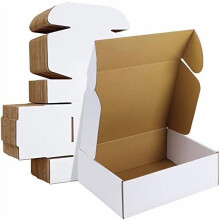 30x23x10 cm forsendelseskasser, sæt med 20, hvid bølgepapkasse med litteraturforsendelse
