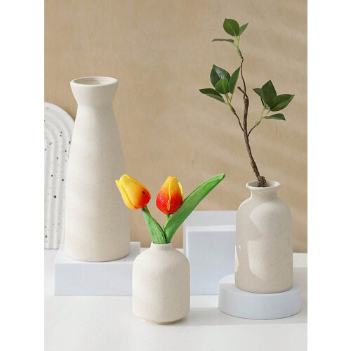Nordic Minimalist Ceramic Vase Set Navy Blue 3-Piece 2
