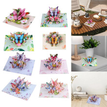 Garden Up Card Up Card Cards Fly Out Effect Elegant 3D Flower Greeting Card For Mother's Day (A)
