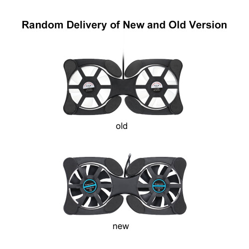Laptop Cooling Pad, Portable Folding USB Dual Fan Cooler, Black 2