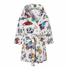 Itsun Girls Robe,Kids Robe,Boys Girls Robe Kids Flannel Hooded Bathrobe Sleepwear Toddler Plush Robes With Belt White 4 Years