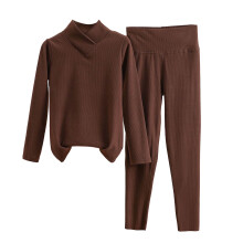 Damen-Thermopyjama-Set, langärmelig, kuschelig warm für den Winter