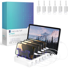 Βάση φόρτισης USB 6 θυρών για πολλαπλές συσκευές – Συμβατό με Apple & Android – Γρήγορος