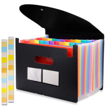 Cartella portadocumenti espandibile a 24 scomparti con copertina, formato A4/Lettera, organizer a fisarmonica portatile – Compatibile con i sistemi