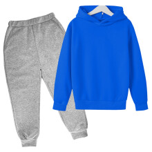 Kinderhoodie-outfits voor de herfst en winter: effen, gewatteerde hoodie, sweatshirt en joggingbroek, 2-delige set voor meisjes, tops maat 10-12
