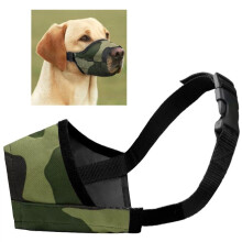 Doggie Style Store Army Green Camo Soft Nylon Dog Pet Puppy Muzzle 7 Sizes Adjustable Head Strap Prevent Chewing Biting Stop Barking Mask Mouth Cover