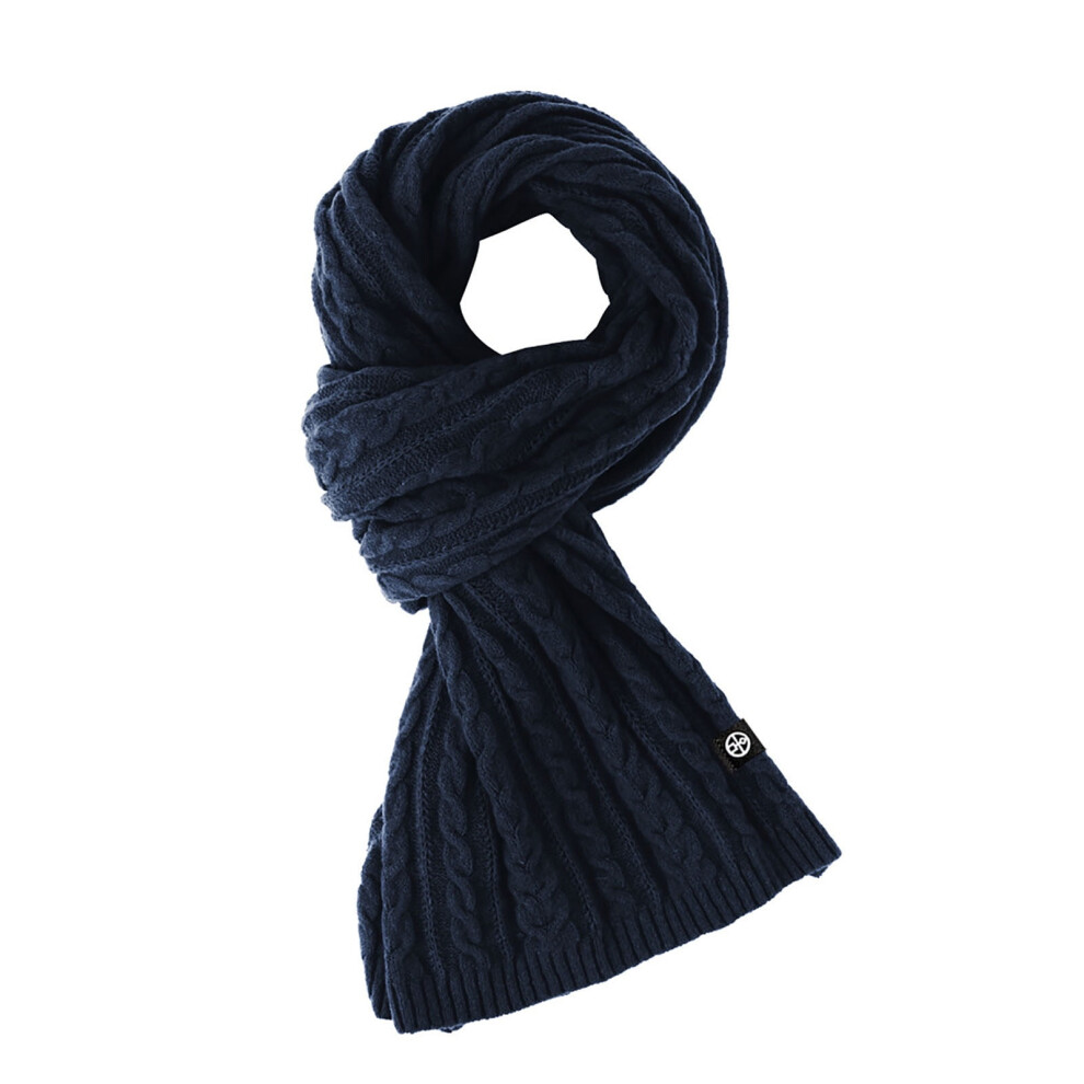 Women's Velvet Winter Scarf â Warm, Soft Knitted Shawl, Navy, One Size, Cold Weather Essential-image-OPC-PRFJN75-NEW
