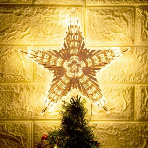 LED Clear Acrylic Star Tree Topper 22cm 31 Lights 2