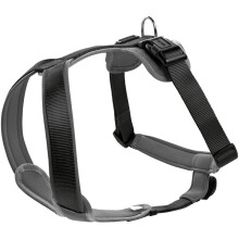 HUNTER NEOPREN dog harness, nylon, padded with neoprene, for sport and leisure,black / gray, nylon, neoprene,45-57,S