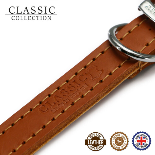 Ancol Ancol Heritage Leather Collar Tan 50-59cm Size 7 1