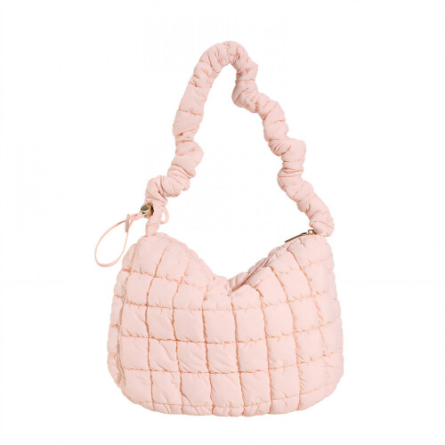 Bolsa Tote Acolchoada GASTROPOD, Bolsa Puffer de Nylon Premium, Bolsa Acolchoada com Estampa Matelassada, Rosa