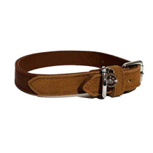 Rosewood Luxury Leather Dog Collar, 8-12 Inch, soft touch red