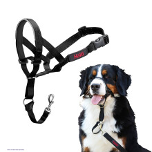 HALTI Headcollar Size 5 Black, UK Bestselling Dog Head Harness to Stop Pulling on the Lead, Easy to Use, Padded Nose Band, Adjustable & Reflective,