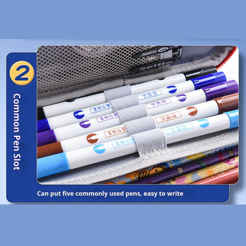 Solid Color Large Capacity Pencil Case – Multifunctional, Multi-Compartment, Cute & Practical for School, Office, Gifts; Compatible with Standard 2