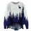 Damen-Pullover, Rundhalsausschnitt, lange Ärmel, Oversize-Schnitt, Herbstpullover, Blau, Größe M 1