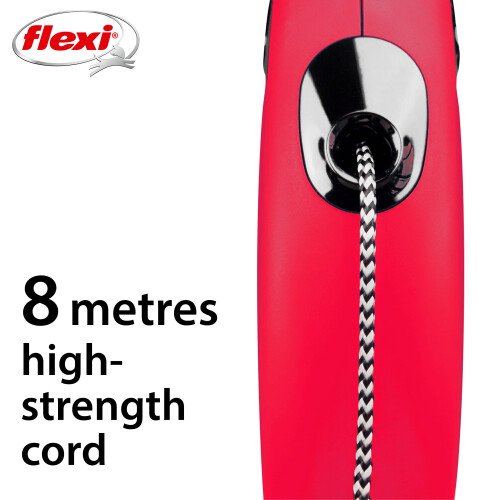 flexi flexi New Classic Cord Retractable Lead Red Small 8m 12kg 2