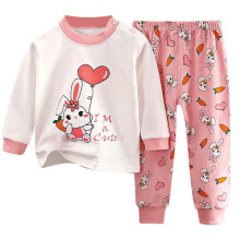Conjuntos de ropa para niñas, manga larga, estampados de dibujos animados, traje de casa de manga larga para niños y bebés, cómodos y suaves para