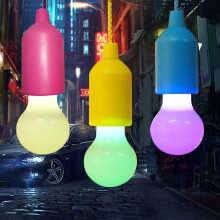 LED Pull Cord Light Rosy Pendant Bulb 3 pcs