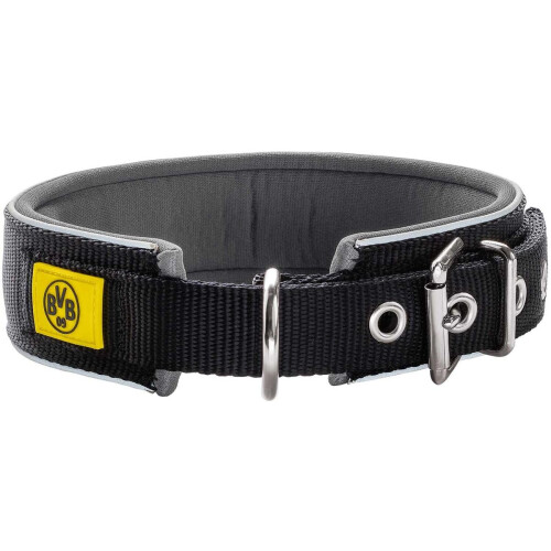 Hunter HUNTER Neoprene Reflect BVB Dog Collar Reflective Padded 45 Black/Yellow