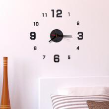 opvise3D Acryl-Wanduhr mit Spiegeleffekt, DIY-Aufkleber, Wandbild, Dekoration für Zuhause, Schlafzimmer, Silber