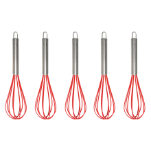 Colorful Kitchen Mini Silicone Whisks-, set of5, Multicolor