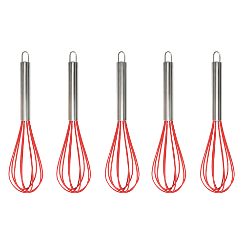 Colorful Kitchen Mini Silicone Whisks-, set of5, Multicolor