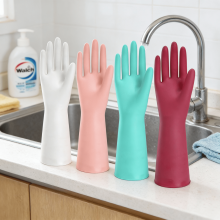 Genanvendelige gummihandsker: 4 par latexfri skridsikre køkkenhandsker til opvask