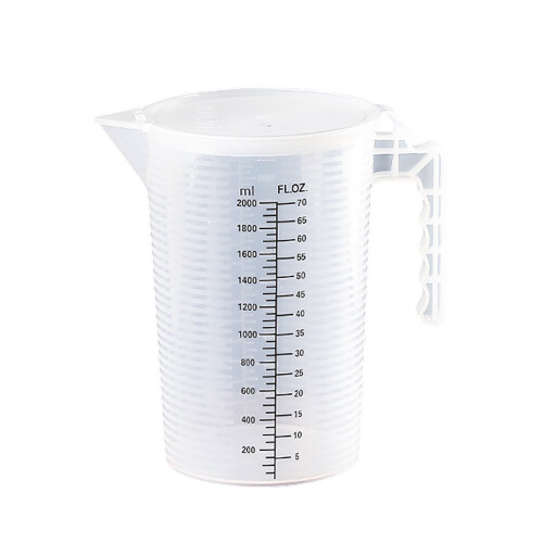 Διαβαθμισμένο ποτήρι ζέσεως 2000 ml με καπάκι – Χοντρό πλαστικό δοσομετρικό