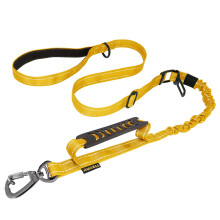 AUBELL Tactical Dog Lead Heavy Duty,4-6ft Reflective Strong No Pull Bungee Lead for Medium Large Dogs with Comfortable Padded Double Handle,Car