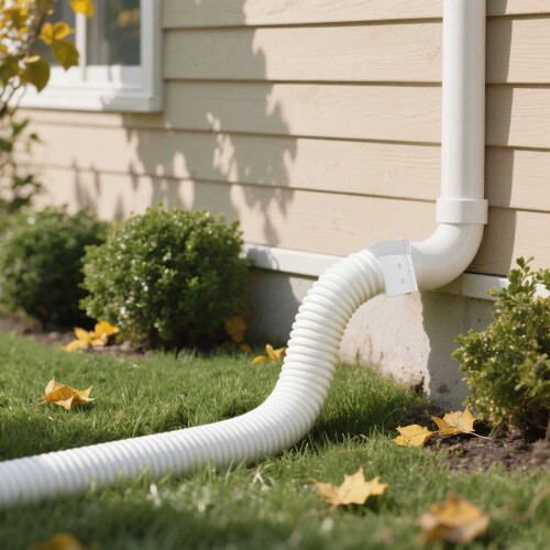 3pcs Flexible Rain Gutter Downspout Extensions, Extendable 21–60", White, compatible with standard downspouts 2