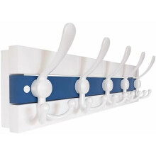 Perchero de pared rústico de madera con 10 ganchos triples.