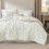 Queen Comforter Set Ivory GentleSoft Pintuck 7-Piece 2
