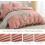 Parure de lit 3 pièces rose corail pour lit Queen 5