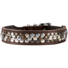 HUNTER Arizona UP Dog Collar, Colour: Brown, Upper Leather, Individual Rivets, Comfortable and Durable, Handmade, Made in Germany, Size: 55