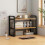Étagère de bureau en bois noir à deux niveaux 1