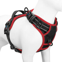 PHOEPET No Pull Dog Harness, Adjustable Vest with Padded Handle and Reflective Strips for Safe and Easy Walks, Fits Small Medium Large Dogs(Black,S)
