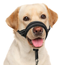 BARKLESS Soft Dog Head Harness Padded No-Pull Nose Halter with Safety Link for Medium Large Dogs Adjustable Easy Control Walking Black Large Size L