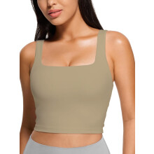 Regatas cropped femininas sem mangas com decote quadrado, modelos básicos.
