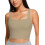 Regatas cropped femininas sem mangas com decote quadrado, modelos básicos. 1