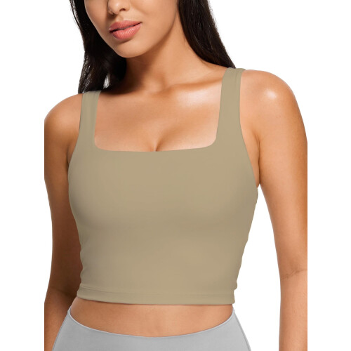 Regatas cropped femininas sem mangas com decote quadrado, modelos básicos.