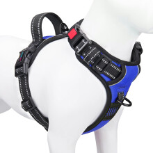 PHOEPET No Pull Dog Harness Adjustable Dog Vest Harness for Daily Walking with Buckle at Neck and Reflective Strips, Control Handle for Small?Medium