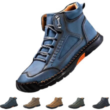 Olveros Boots, Men's Comfortable Handmade Leather Boots, Waterproof, Arch Support, Pressure Relief, Spacious Toe Box Shoes