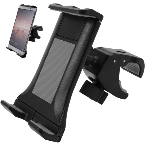 Suporte para celular em borracha ABS cinza para bicicleta, esteira e carrinho de bebê. Compacto e resistente. 2