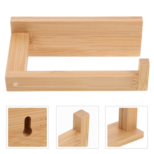 Suporte de papel higiênico de bambu para parede 1