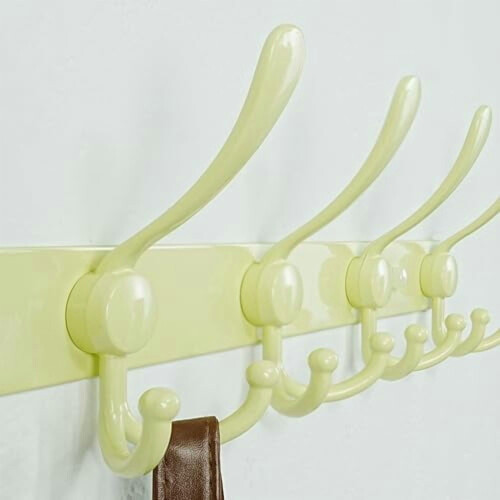 Wall-Mounted Coat Rack with 5 Hooks – White, Heavy-Duty 2