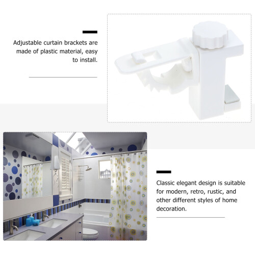 1Pc White Plastic Curtain Rod Bracket for Kitchen Home Decor 1